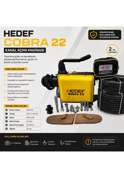 Hedef Cobra 22 Kanal Açma Makinesi