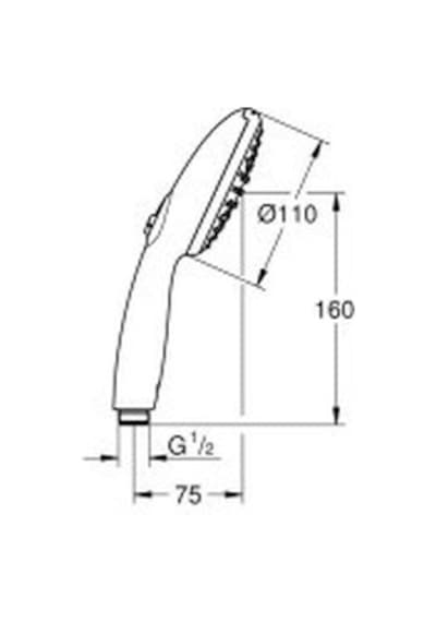 Grohe Tempesta 110 El Duşu 2 Akışlı 9.5l/min - 26161003 Krom