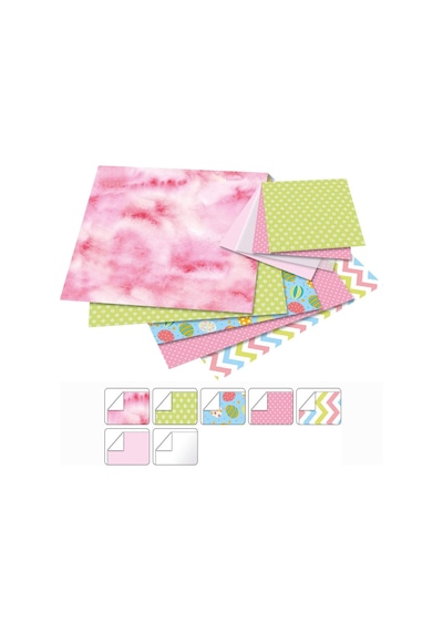 40119-2 Farklı Boyutta Katlanır Yaprak Seti, 15 X 15 Cm Formatında 50 Yaprak + 7,5 X 7,5 Cm Formatında 120 Yaprak, 7 Desen, Harika Katlanır Figürler, Çiçekler Ve Kelebekler İçin