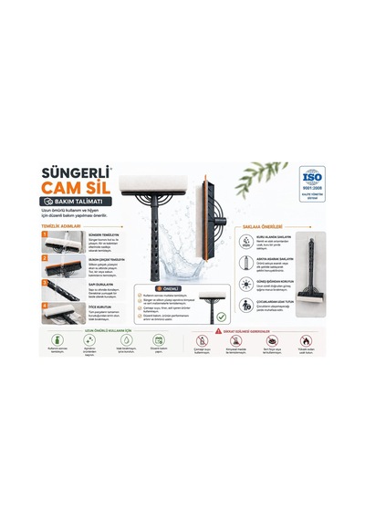 Süngerli Cam Sil Çift Taraflı Silikon Çekçekli Cam Temizleme Aparatı İz Bırakmayan Cam, Ayna, Duşakabin Ve Araç Camı Temizleyici Cam Silme Mopu Çek Pas Çok Renkli