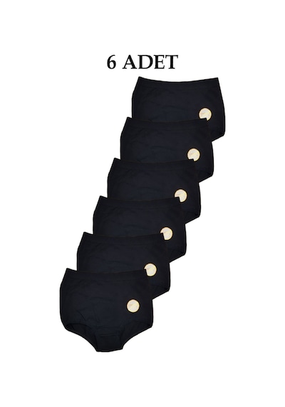 Toparlayıcı Yüksek Bel Kadın Külot 6'lı Paket Siyah