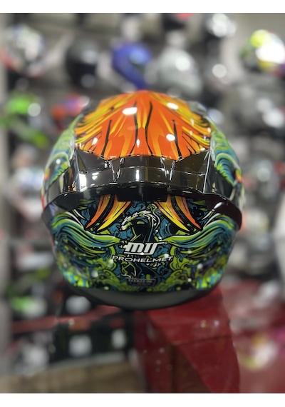 Mts 801 Azure Kapalı Kask Turuncu - Yeşil