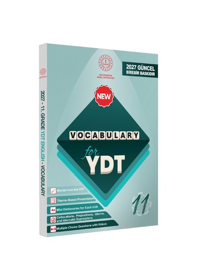 2027 YDT Mebi İngilizce 11.sınıf Vocabulary Kelime Bilgisi Soru Bankası Kitabı Çözümlü Baskı Ücreti
