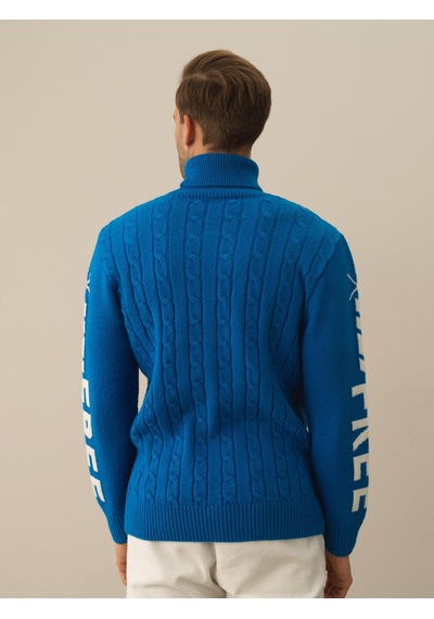 Xint Mavi Doğal Yün Dokulu Regular Fit Kazak 801784