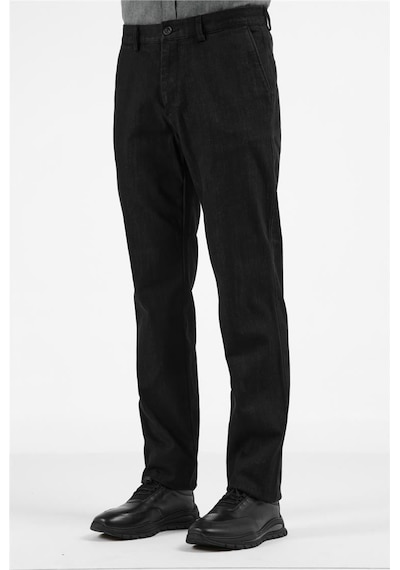 İmza Siyah Yan Cep Casual Comfort Fit Pamuklu Chino Pantolon 1003255171 Siyah