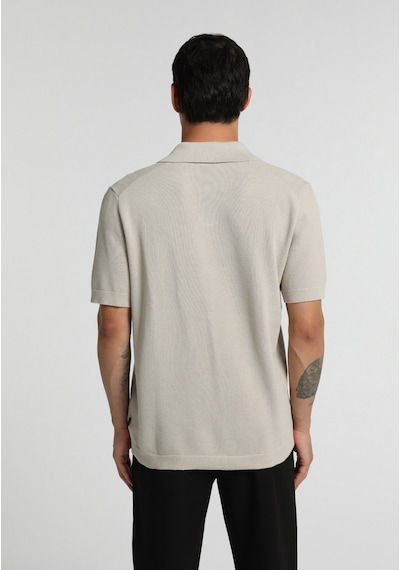 Colin's Colins Regular Fit Polo Yaka Düz Erkek Taş Kısa Kol Kazak Cl1082172 Q1.v2 Stn