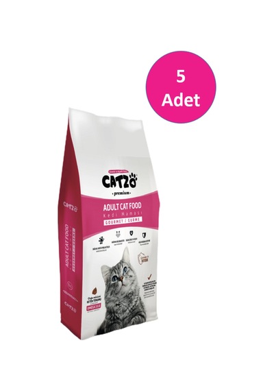 Catzo Gurme Renkli Yetişkin Kedi Maması 5 x 1 KG