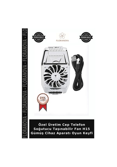 Özel Üretim Cep Telefon Soğutucu Taşınabilir Fan H15 Gümüş Cihaz Aparatı Oyun Keyfi
