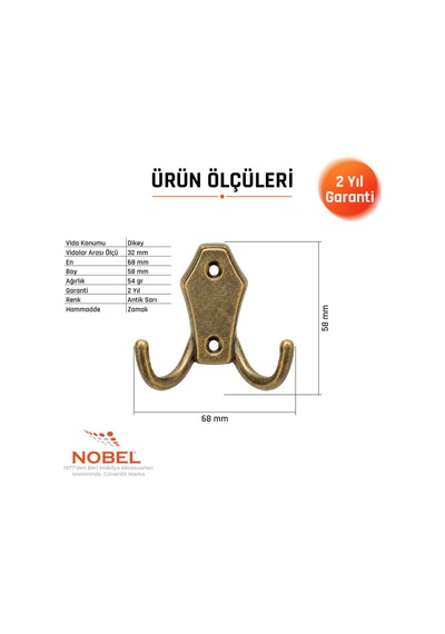 Ri Ko Askı, Metal Vestiyer Askısı, Anti K Sari, Duvar Ve Dolap Askılığı 5'li Set Vidalı