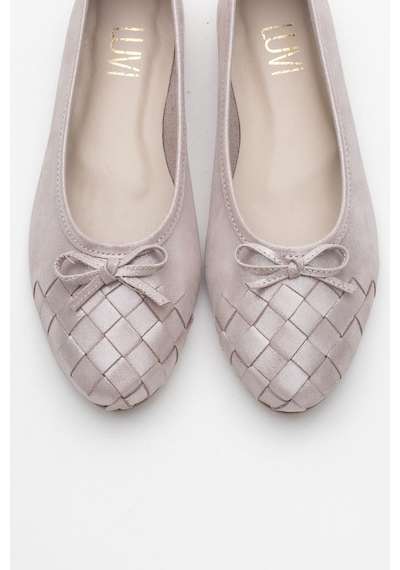 Luvishoes Luvi Shoes 03 Bej Simli Hakiki Deri Kadın Babet Ayakkabı Bej