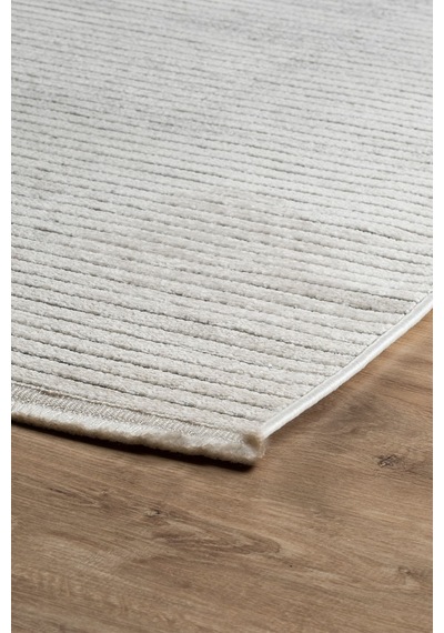 Line Serisi Kaymaz Taban Yıkanabilir Dekoratif Modern Şönil Kilim Bej