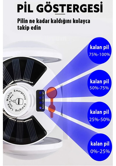 Güneş Enerjili Taşınabilir Işık Yüksek Güç Şarj Edilebilir Led L