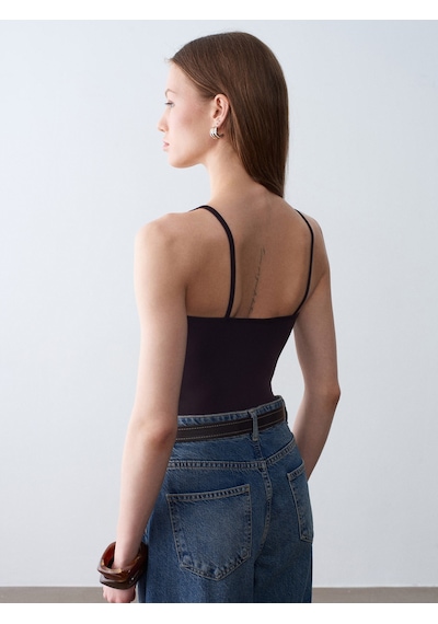 Dilvin 21191 Dantelli Top-koyu Kahve