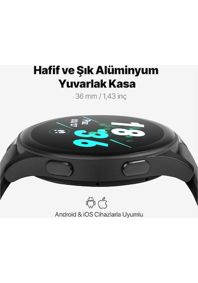 Ttec Tempus Pro 36 MM Amoled Ekranlı Yuvarlak Alüminyum Kasa Akıllı Saat