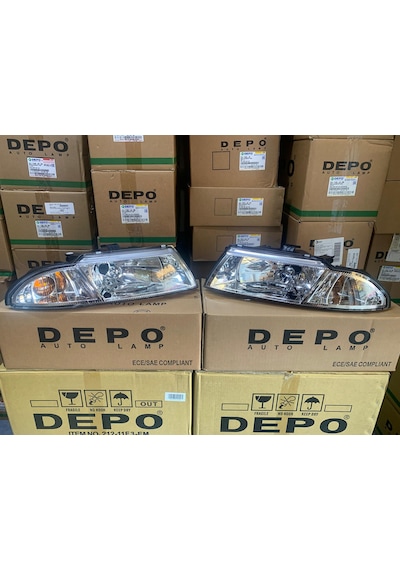 Mitsubishi Carisma 2000-2005 Arası Depo Sağ Ve Sol Far Takım Beyaz Mr485383 / Mr485384