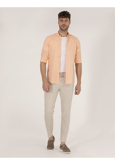 Pierre Cardin Erkek Turuncu Desenli Gömlek 50268183-vr051 Turuncu