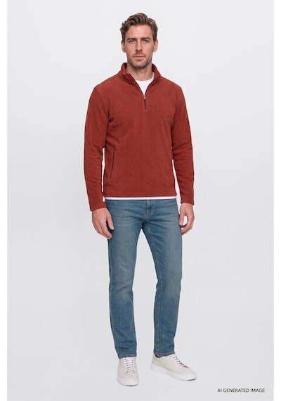 Ac&Co / Altınyıldız Classics Erkek Petrol Mavısı Pamuklu Tapered Fit 5 Cepli Esnek Jean Kot Denim Pantolon Petrol Mavisi