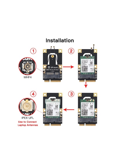5088 Mini Pci-e Express To M.2 Wifi Wireless Bluetooth Çevirici