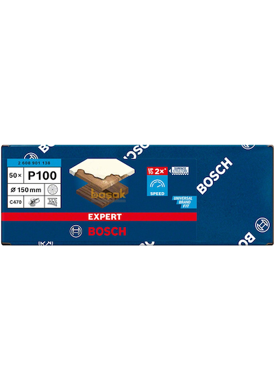 Bosch Expert C470 150 Mm 100 Kum Çok Delikli Zımpara Kağıdı 50'li 2608901138