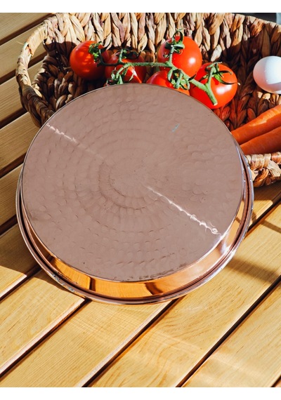 Moda Bakır Bakır Fırın Tepsi 24 Cm Beyaz