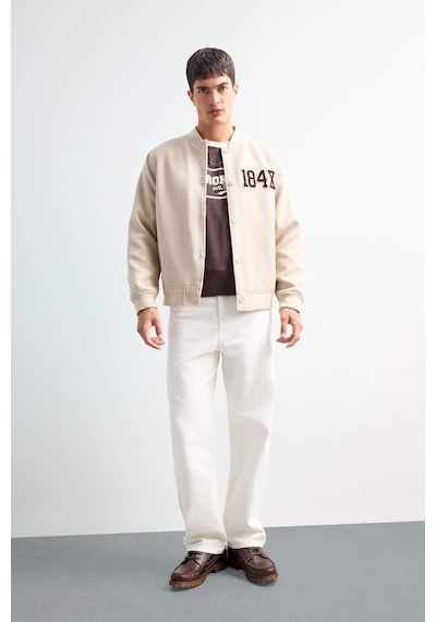 Defacto Regular Fit Kolej Yaka Çıtçıtlı Bomber Mont F5096ax25aubg359 Bej Defacto Regular Fit Kolej Yaka Çıtçıtlı Bomber Mont F5096ax25aubg359 Bej