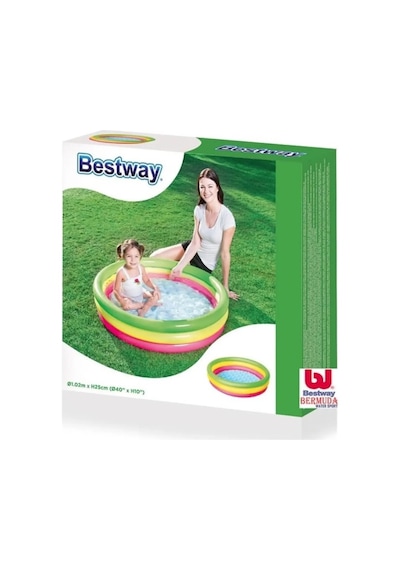 Bestway Havuz 3h Şişme Zemin 102x25 Cm Çok Renkli