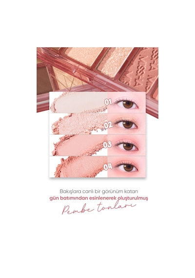 Missha Mood Moment Mat Ve Işıltılı Tonlar Barındıran Far Paleti 1 Rosy Rooftop