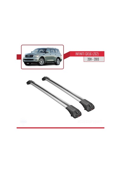 Infiniti Qx56 Z62 2011-2013 Arası İle Uyumlu Ace-1 Ara Atkı Tavan Barı Gri