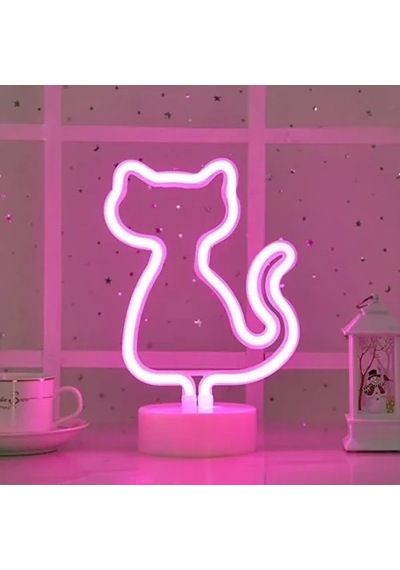 Hubrendy Emin Neon Kedi Masa Gece Lambası Pembe Işık 16022316