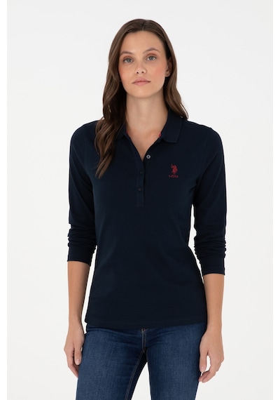 U.S. Polo Assn. Kadın Lacivert Basic Polo Yaka Sweatshirt 50289541-VR033
