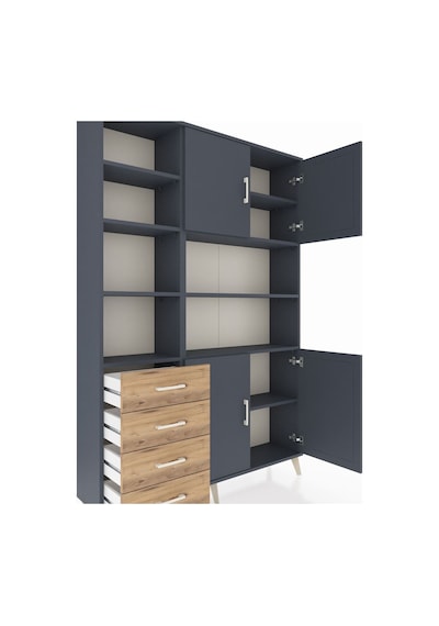 Arges Dolap 9 Raflı 4 Çekmeceli 4 Kapaklı 132x30x195 Antrasit-antrasit/çam Antrasıt/atlas Çam Arges Dolap 9 Raflı 4 Çekmeceli 4 Kapaklı 132x30x195 Antrasit-antrasit/çam Antrasıt/atlas Çam