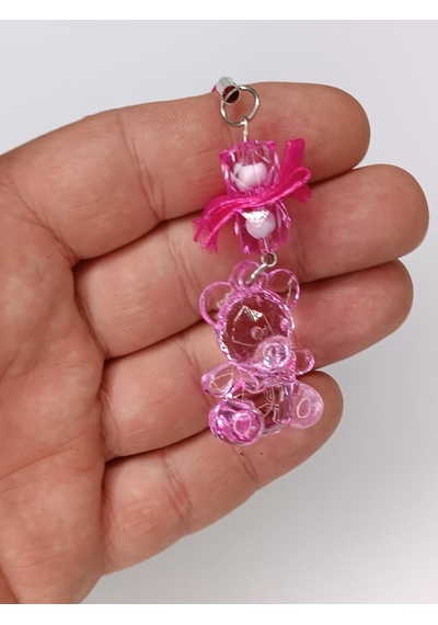 Jelibon Ayıcık Telefon Askısı Çanta Cüzdan Süsü Pembe 010 Pembe