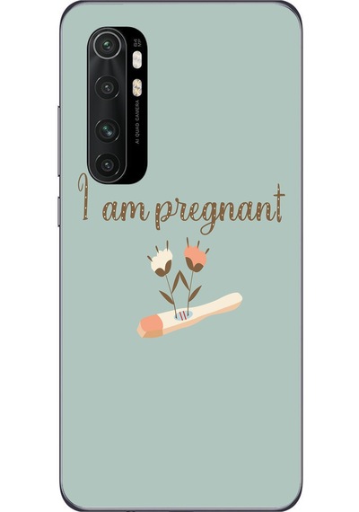 Xiaomi Mi 10 Lite Uyumlu I'm Pregnant Baskılı Silikon Kılıf Renkli