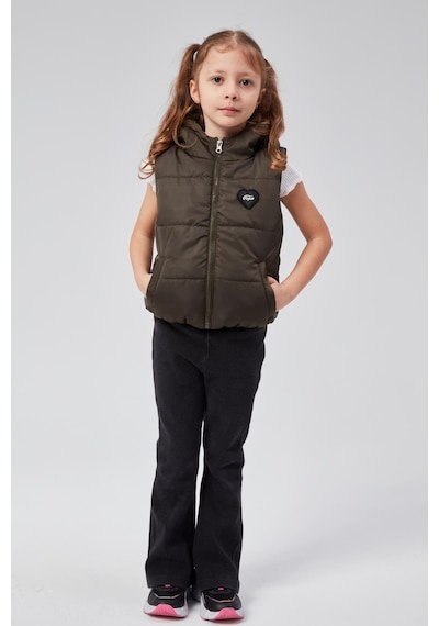 Benitto Kids Kapüşonlu Kız Çocuk Şişme Yelek 51307 Haki