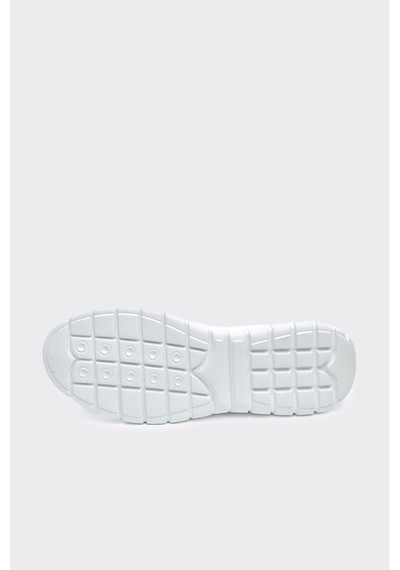 Derinet Comfort Taban Hakiki Deri Lastik Bağcıklı Erkek Sneaker Beyaz Beyaz