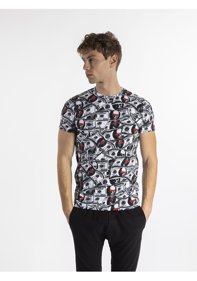 Philipp Plein Erkek Tshirt  PP524P Beyaz - Siyah