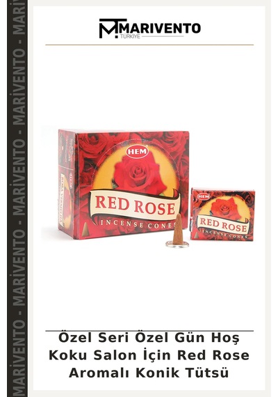 Özel Seri Özel Gün Hoş Koku Salon İçin Red Rose Aromalı Konik Tütsü