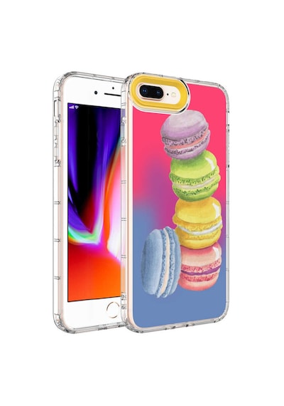 Apple iPhone Uyumlu 7 Plus Kılıf Renkli Desenli Sert Silikon Korn Kılıf NO12