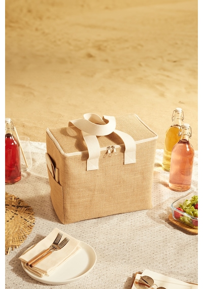 Ocean Home Textile Büyük Boy Jüt Soğuk Tutan Çanta 35 x 20 x 33 CM
