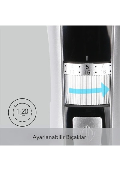 Şarjlı Ayarlanabilir Başlıklı Saç Sakal Traş Makinesi Çok Renkli