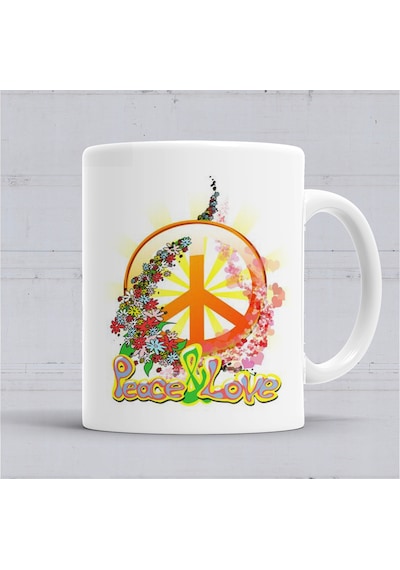 Peace Barış Simge Kupa Bardak Porselen No36185 Karışık