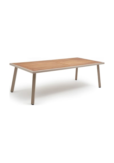 Milano Iroko Tabla 100x230 Alüminyum Masa - Kum Rengi Kum Rengi