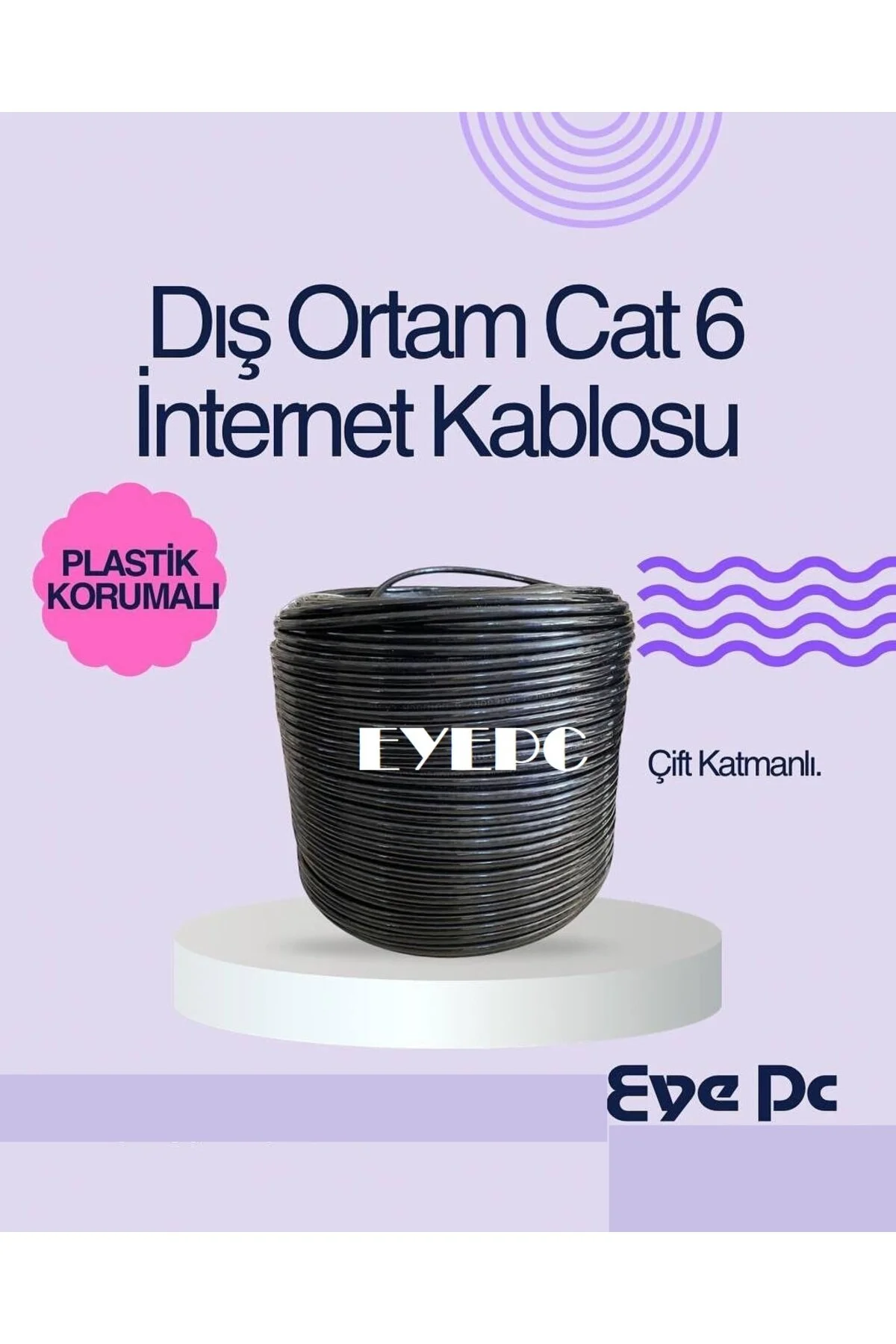 100 Metre Dış Ortam Outdoor Cat6 Plus Kablo 23awg Modem Pc Kamera Güvenlik Uyumlu