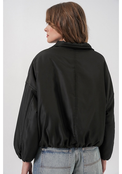 Bigdart Kadın Siyah Oversize Bomber Şişme Mont 5124 Siyah