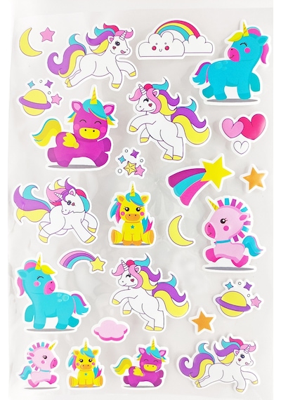 Sticker Kabartmalı A4 Boyutunda Stiker Defter, Planlayıcı Etiket Lim106 - Unicorn