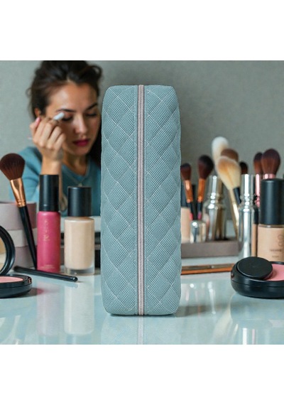 Makyaj Malzeme Çantası, Kapitone Mini Vanity Çanta Zarif Kompakt Form 20 8 8 Cm 1 Ad Turkuaz