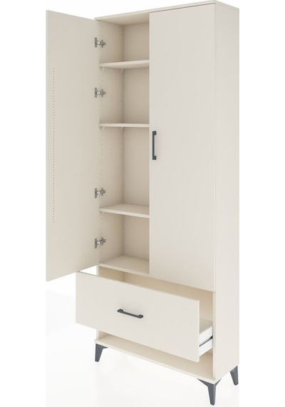 Arges Dolap 4 Raflı Tek Çekmeceli 2 Kapaklı 88x30x221 Aytaşı-... Aytaşı
