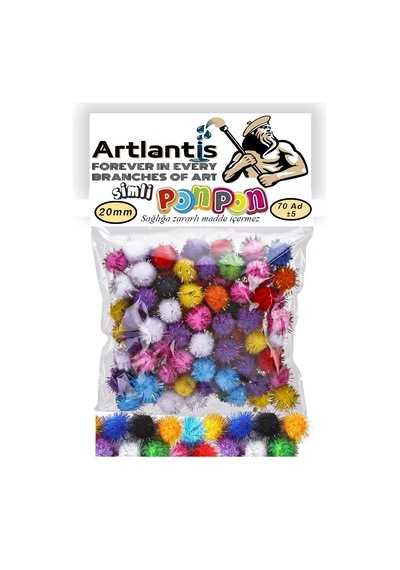 Simli Ponpon 20 Mm 70 Li 1 Paket Karışık Renk Pon Pon 20 Mm Pompom 2 Cm Elişi Etkinliği Anasınıfı Kreş Okul Öncesi Pom Pom