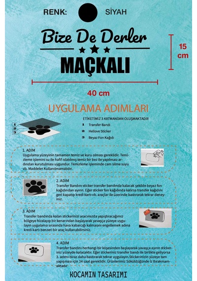 Trabzon Maçka Siyah Araba Etiketi Trabzon Bize De Derler Maçkalı 40x15 Cm Otomobil Sticker 40 CM - Siyah