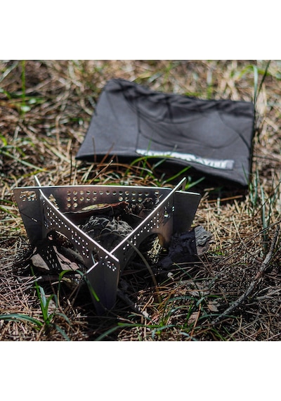 Kamp Ayısı Çelebi Bushcraft Jel Yakıtlı Osmanlı Ocağı Gri
